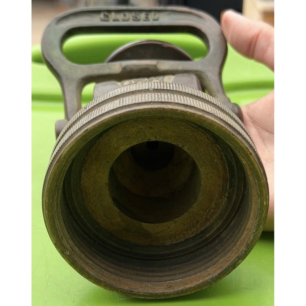 Vintage Elkhart Brass Chief Fire Hose‎ Nozzle Shut Off Valve Antique Firefighter - Picture 9 of 12